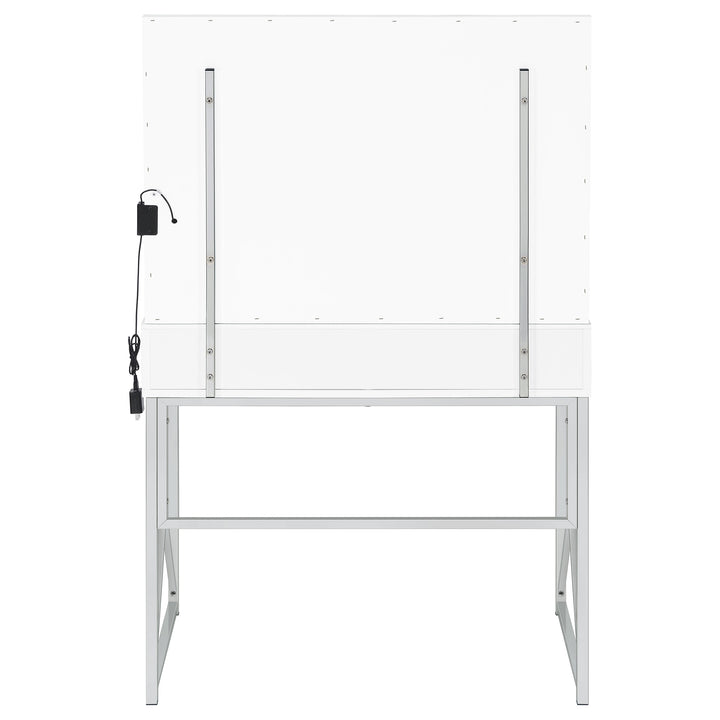 Eliza - Vanity Set With Lighting &amp; Stool - White And Chrome