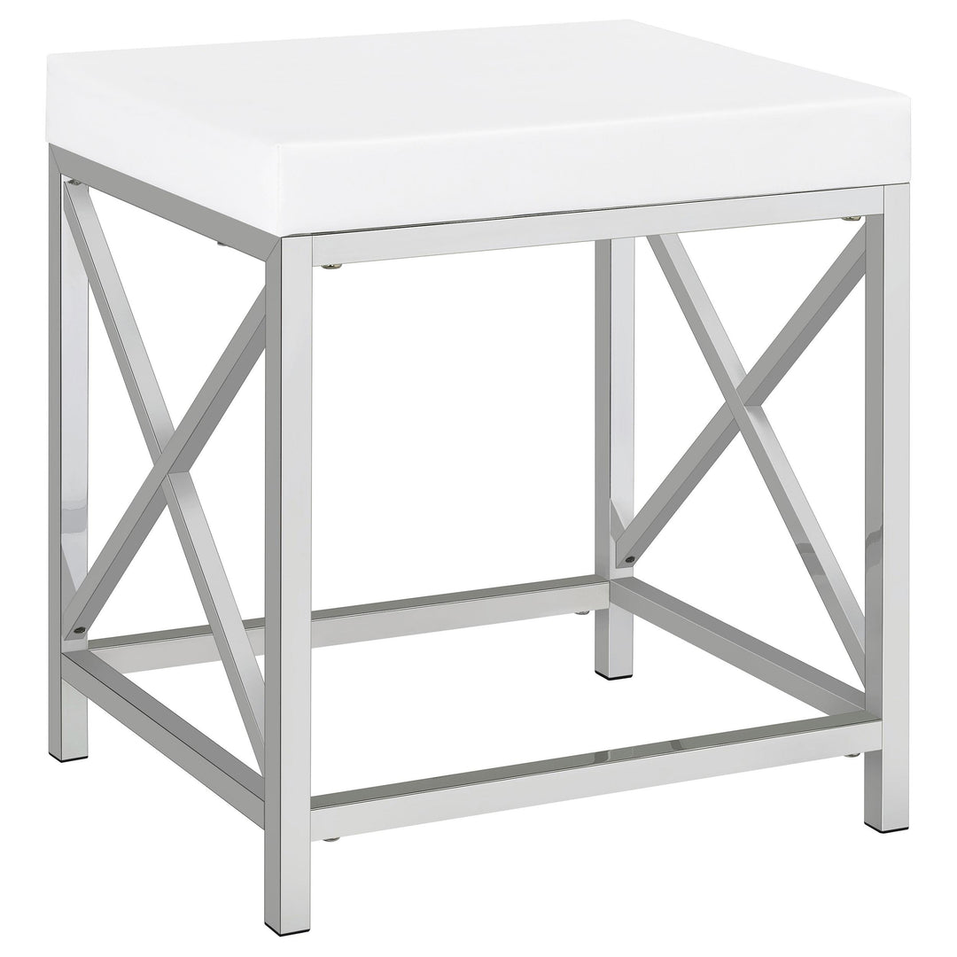 Coaster Furniture 936164 Eliza Vanity Set with Lighting & Stool White and Chrome