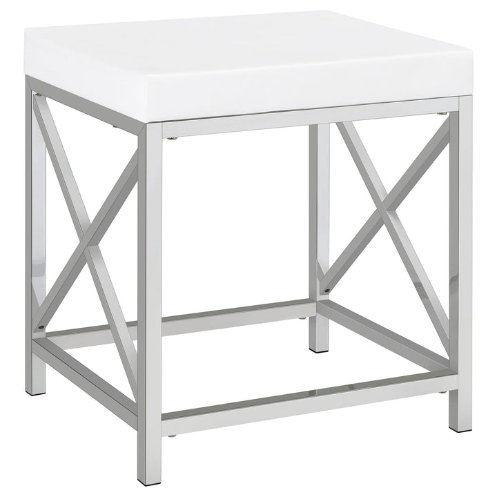 Eliza - Vanity Set With Lighting &amp; Stool - White And Chrome