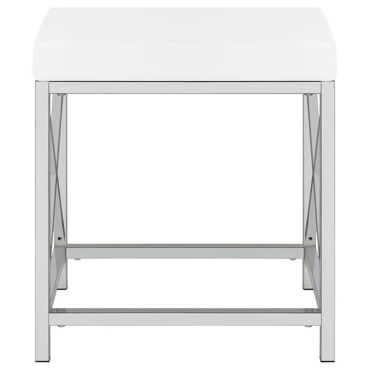 Eliza - Vanity Set With Lighting &amp; Stool - White And Chrome