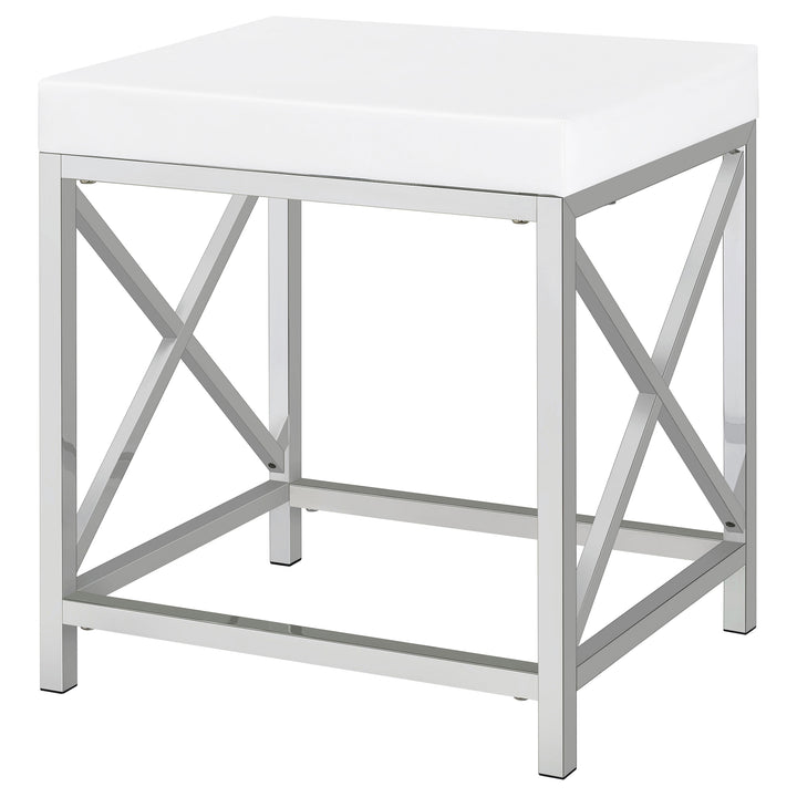 Eliza - Vanity Set With Lighting &amp; Stool - White And Chrome