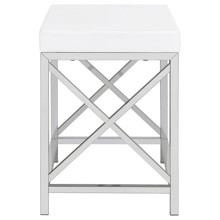 Eliza - Vanity Set With Lighting &amp; Stool - White And Chrome