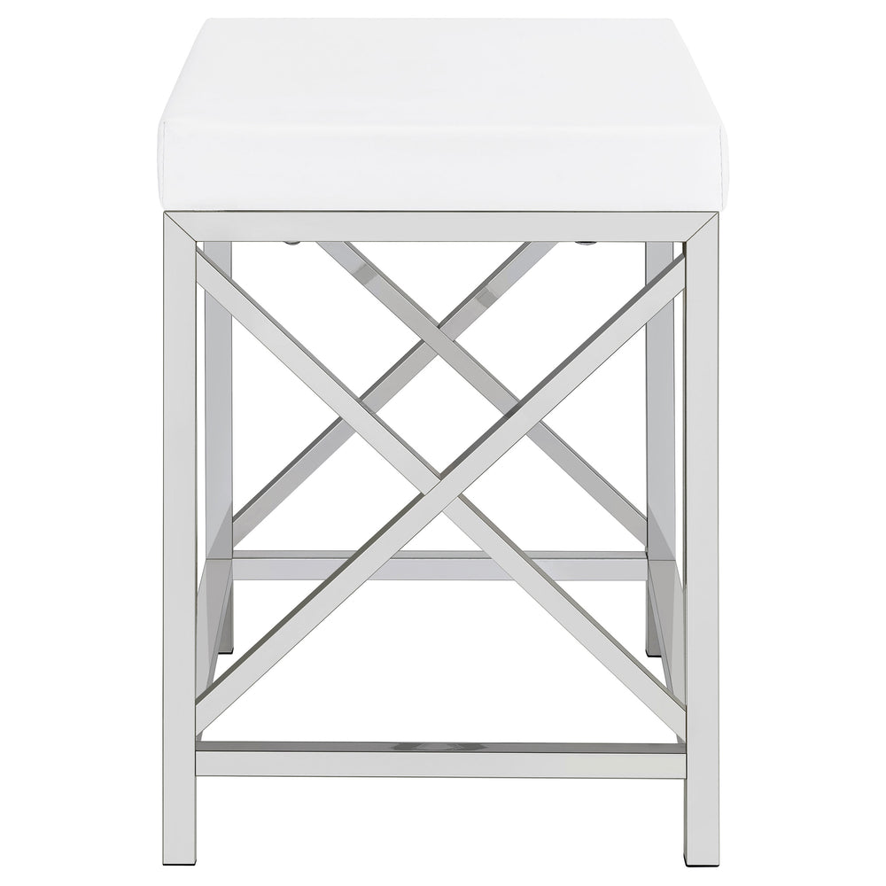 Eliza - Vanity Set With Lighting & Stool - White And Chrome