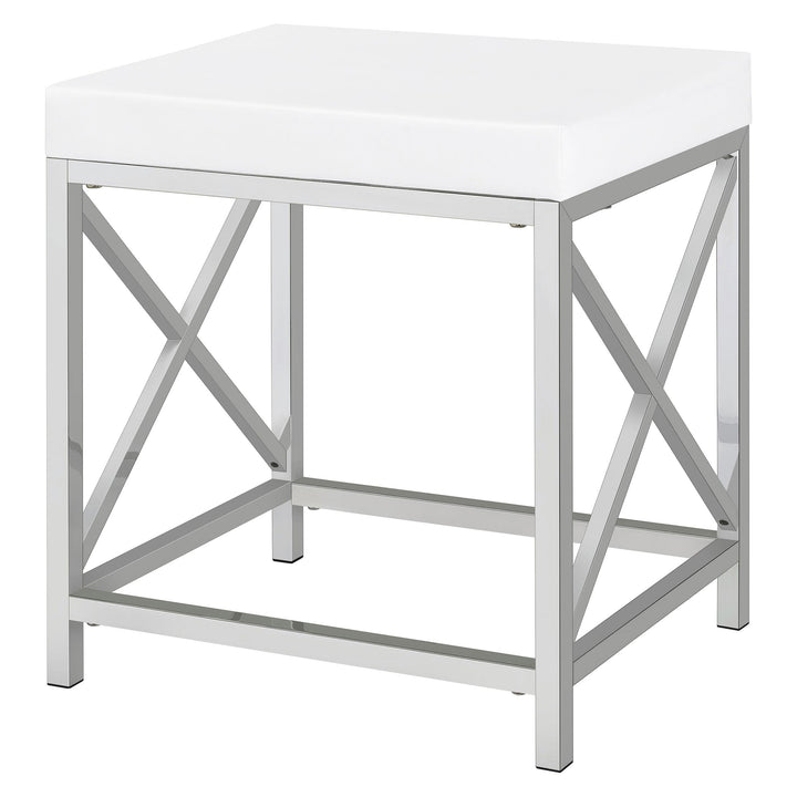 Coaster Furniture 936164 Eliza Vanity Set with Lighting & Stool White and Chrome