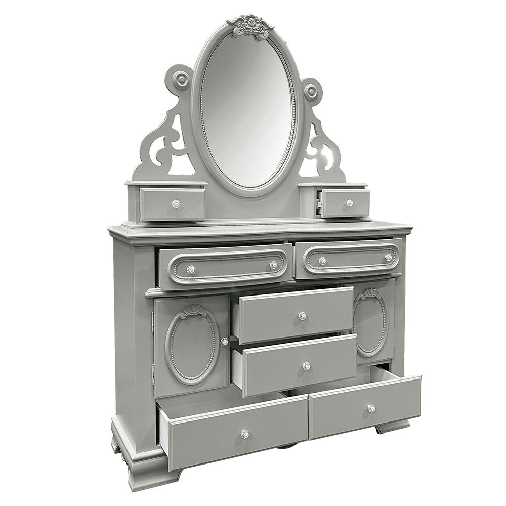 Flora - Mirror With Jewlery - Gray