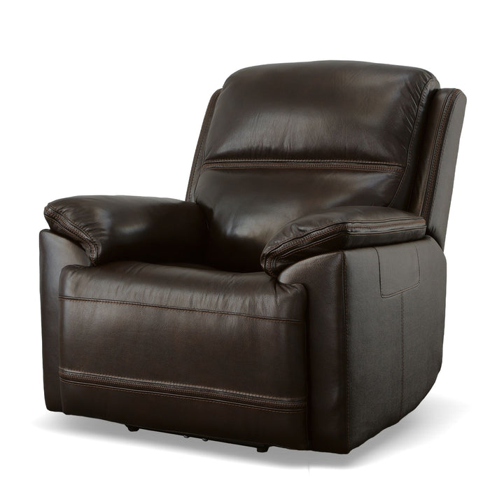 Jackson Leather Power Recliner with Power Headrest in Dark Brown