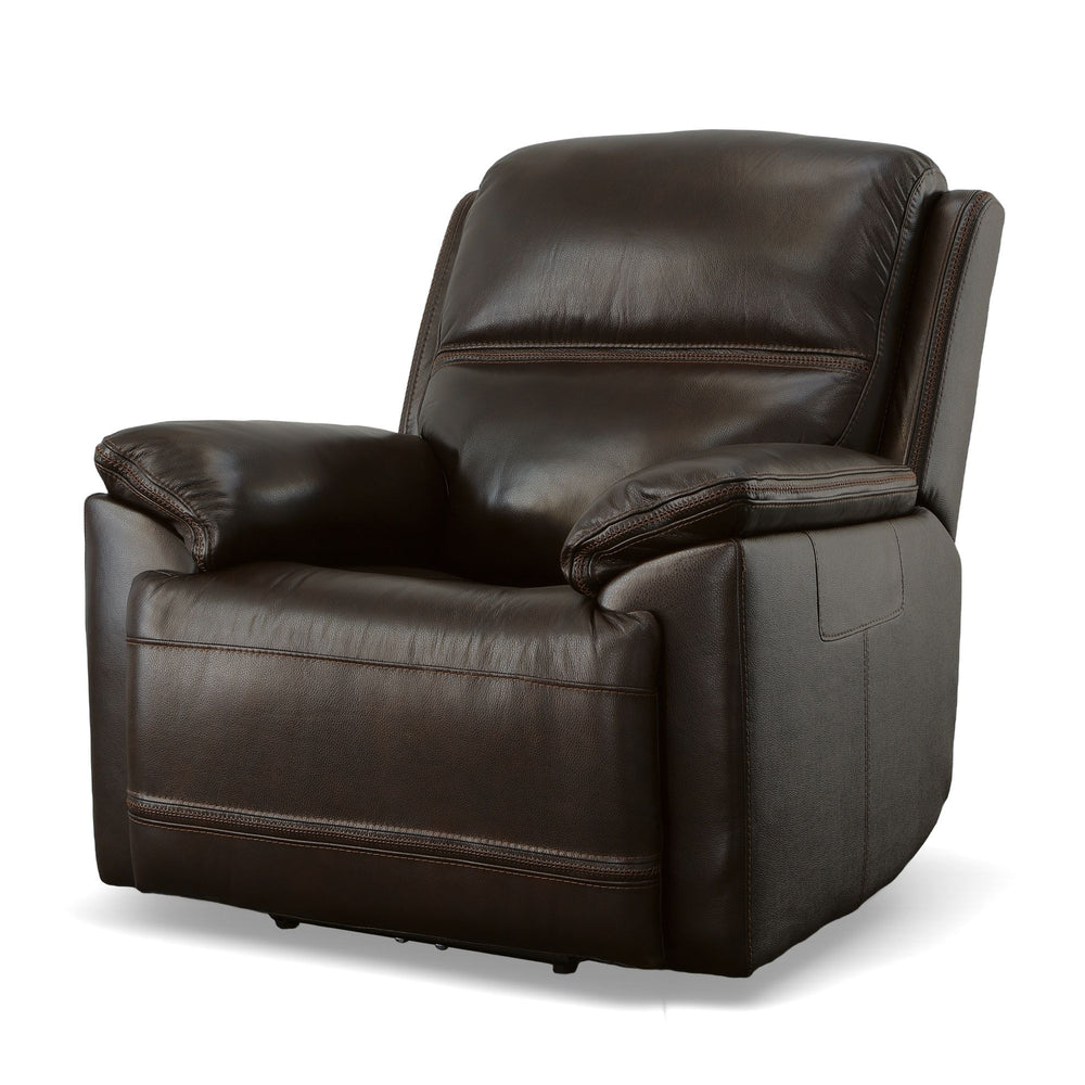 Jackson Leather Power Recliner with Power Headrest in Dark Brown