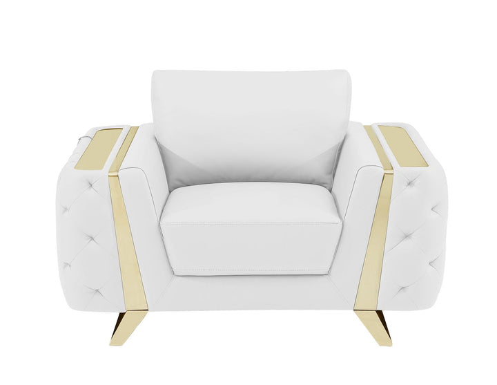 DivanItalia 1050 Chair in Top-Grain Italian Leather - White