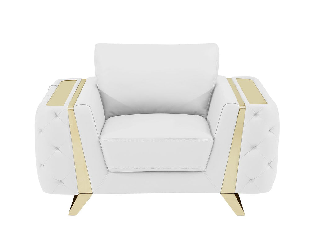 DivanItalia 1050 Chair in Top-Grain Italian Leather - White