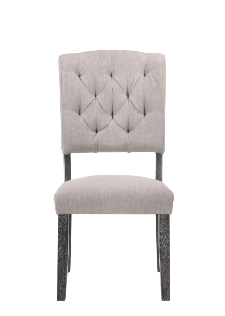 Bernard - Weathered Side Chair (Set of 2) - Beige / Gray