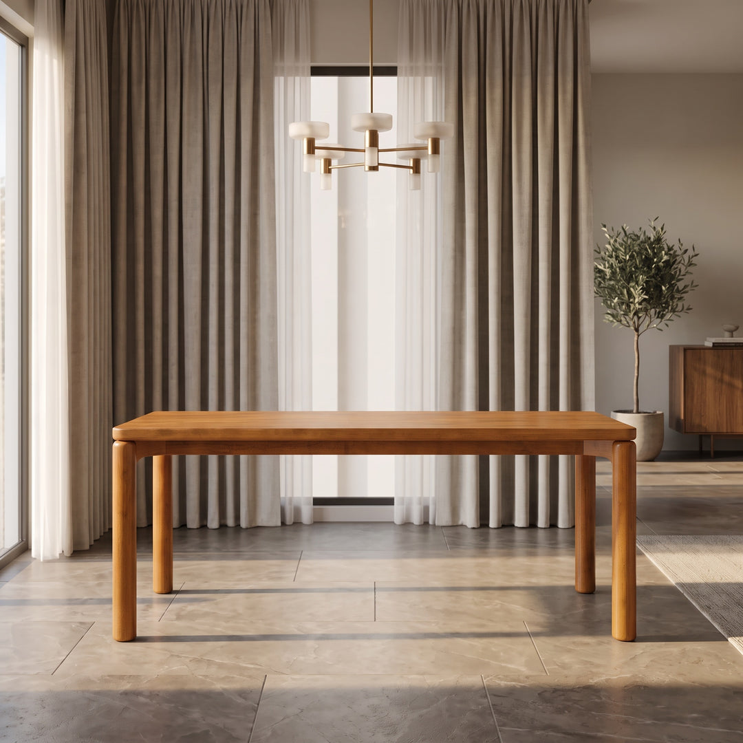 70.28" Rubberwood Dining Table – Walnut