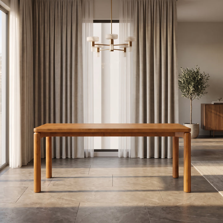 70.28" Rubberwood Dining Table – Walnut