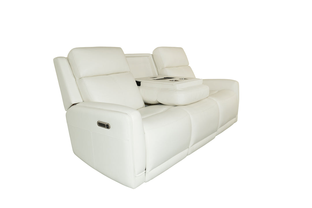 Flexsteel 1158-63GL-32611 Alister  Power Gliding Sofa With Power Headrests & Lumbar  Porcelain