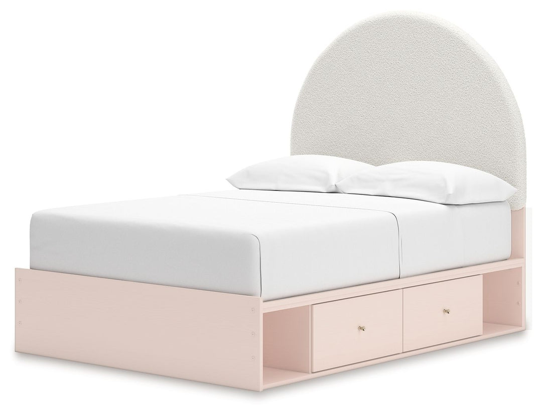Wistenpine - Full Upholstered Panel Bed With Under Bed Storage - Blush by Ashley Furniture product image