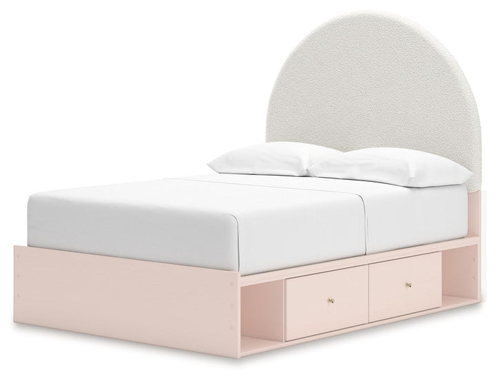 Wistenpine - Full Upholstered Panel Bed With Under Bed Storage - Blush by Ashley Furniture product image
