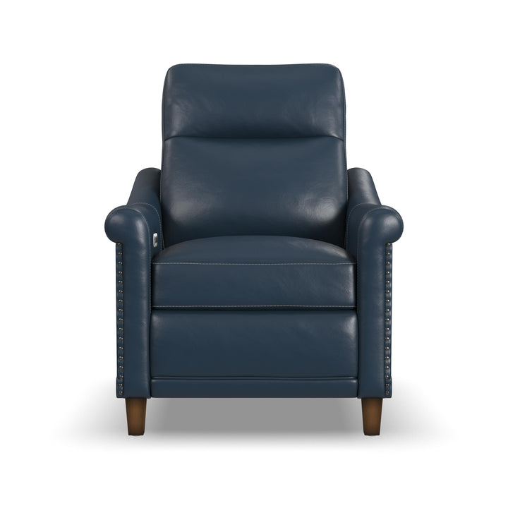 Elizabeth Leather Power Recliner with Power Headrest in Sea