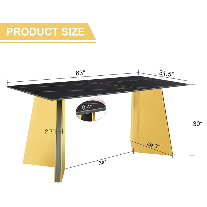 black-marble-patterned-slab-dining-table-with-golden-stainless-steel-butterfly-legs
