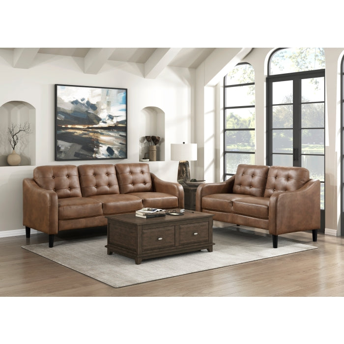 Mallory Microfiber 77" Brown Sofa