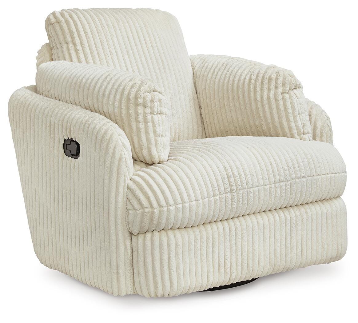 Tie-Breaker Swivel Glider Recliner - White (1)