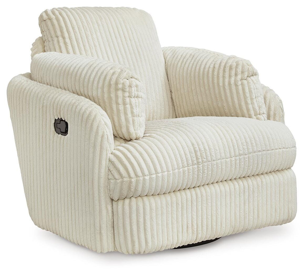 Tie-Breaker Swivel Glider Recliner - White (1)
