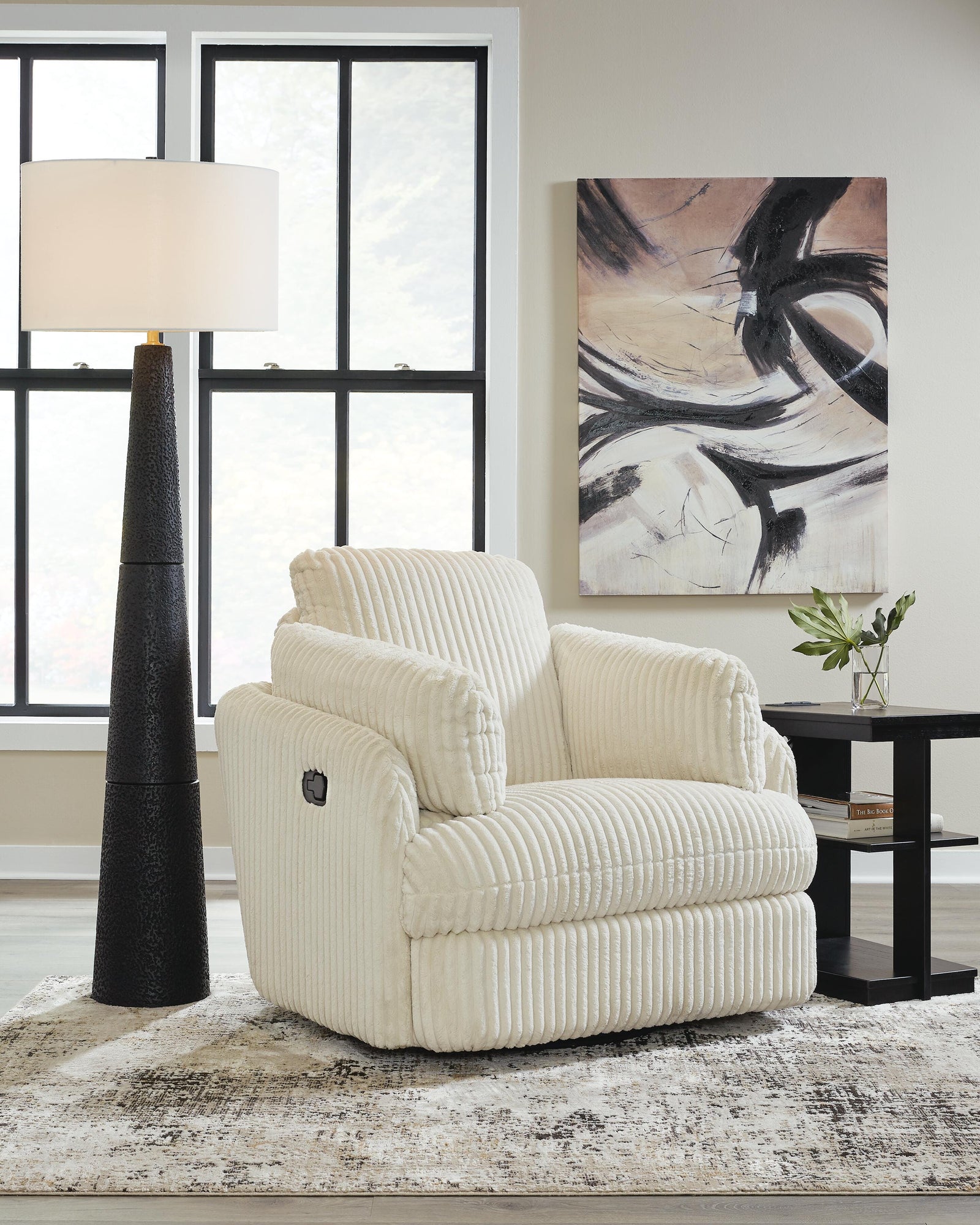 Tie-Breaker Swivel Glider Recliner - White (2)