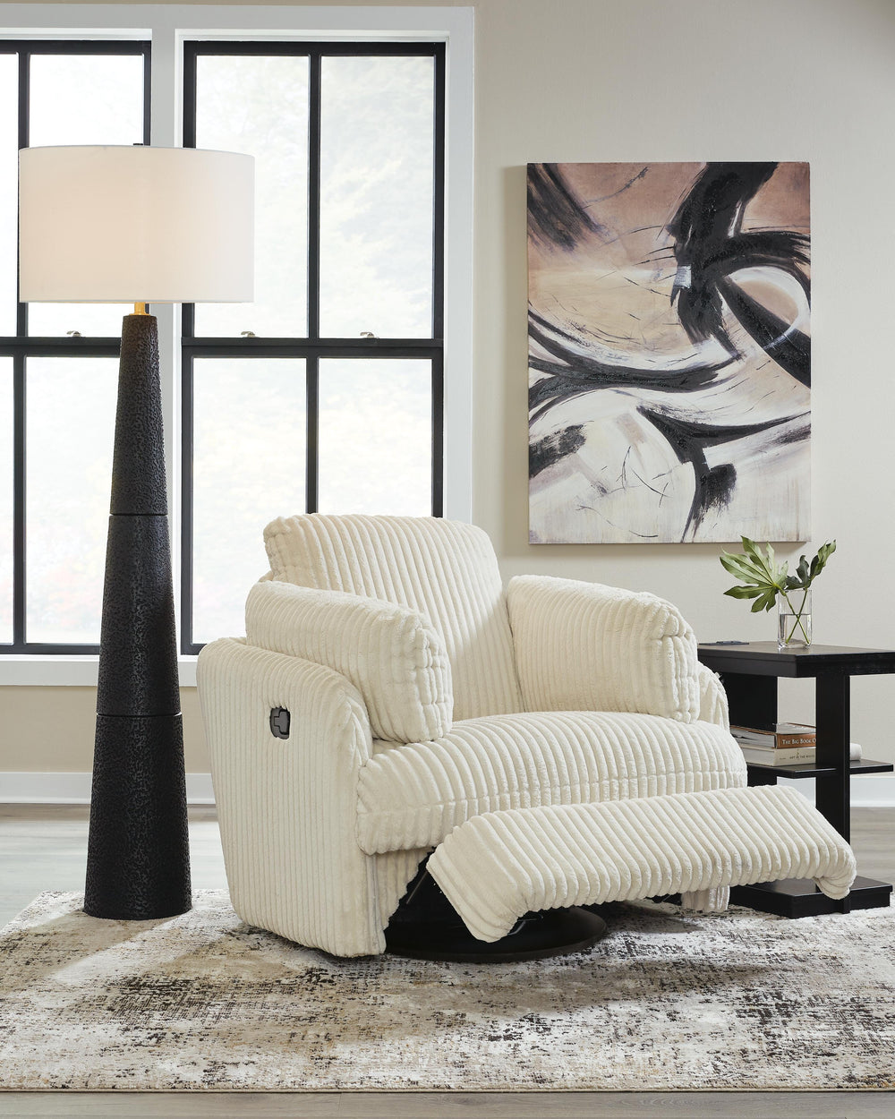 Tie-Breaker Swivel Glider Recliner - White (9)