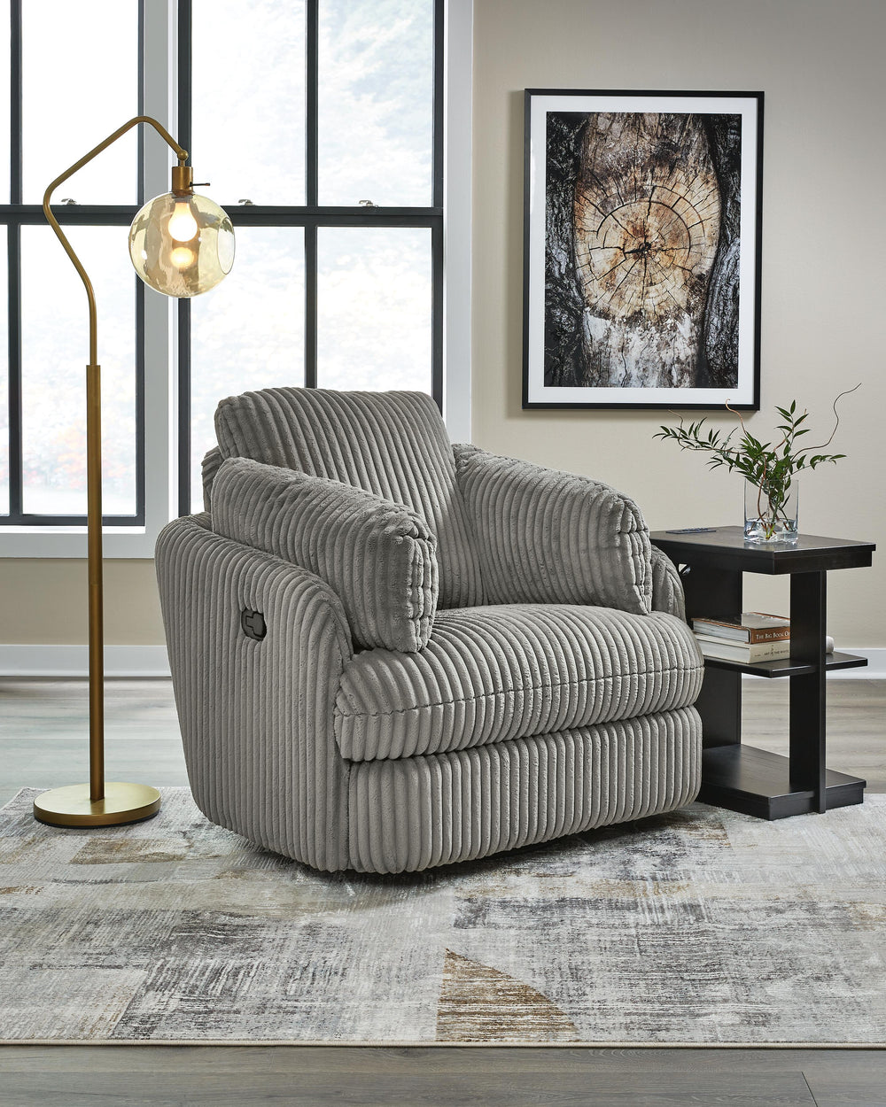 Tie-Breaker Swivel Glider Recliner - Dark Gray (2)