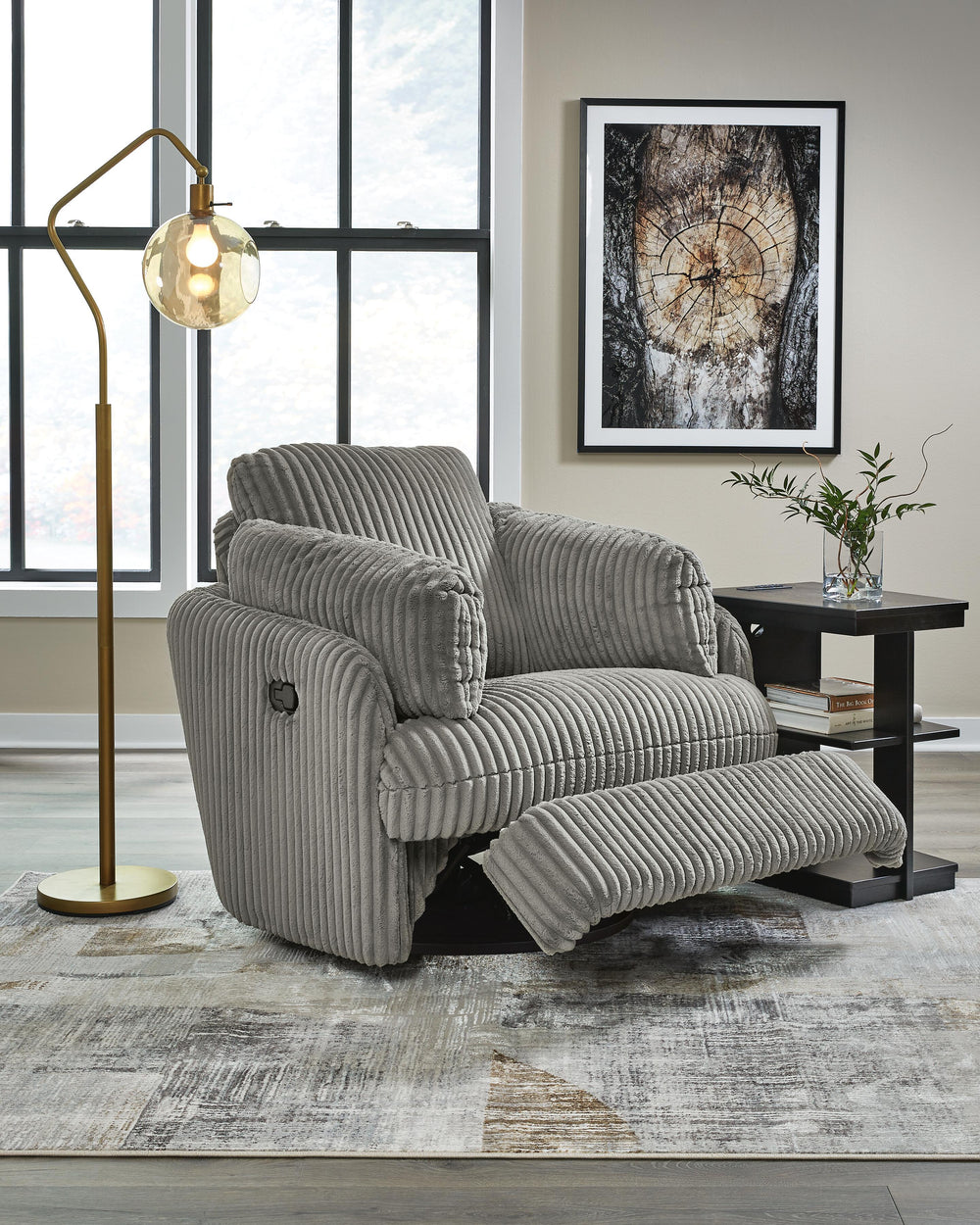 Tie-Breaker Swivel Glider Recliner - Dark Gray (9)