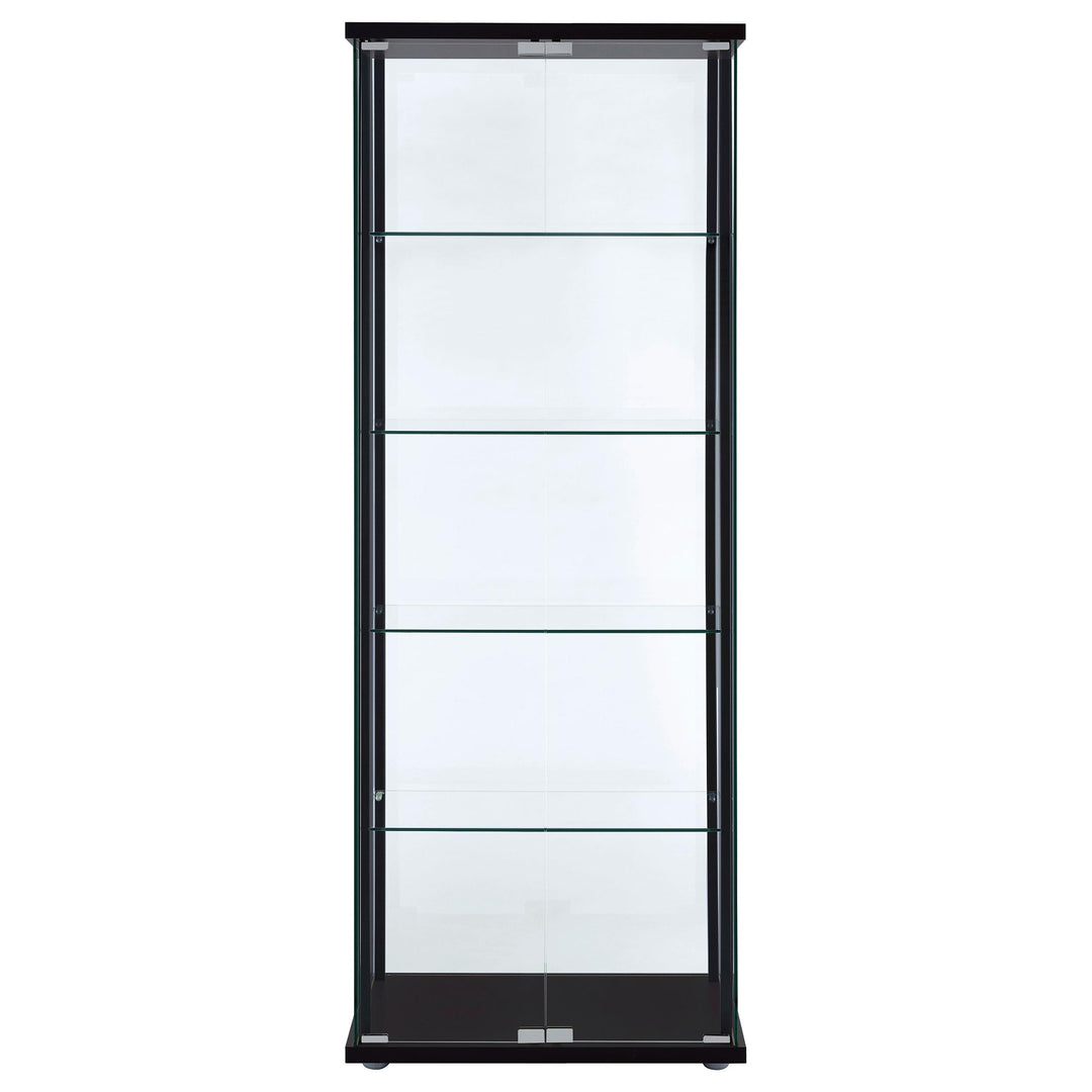 Coaster Furniture 950170 Delphinium 5-shelf Clear Glass Curio Display Cabinet Black