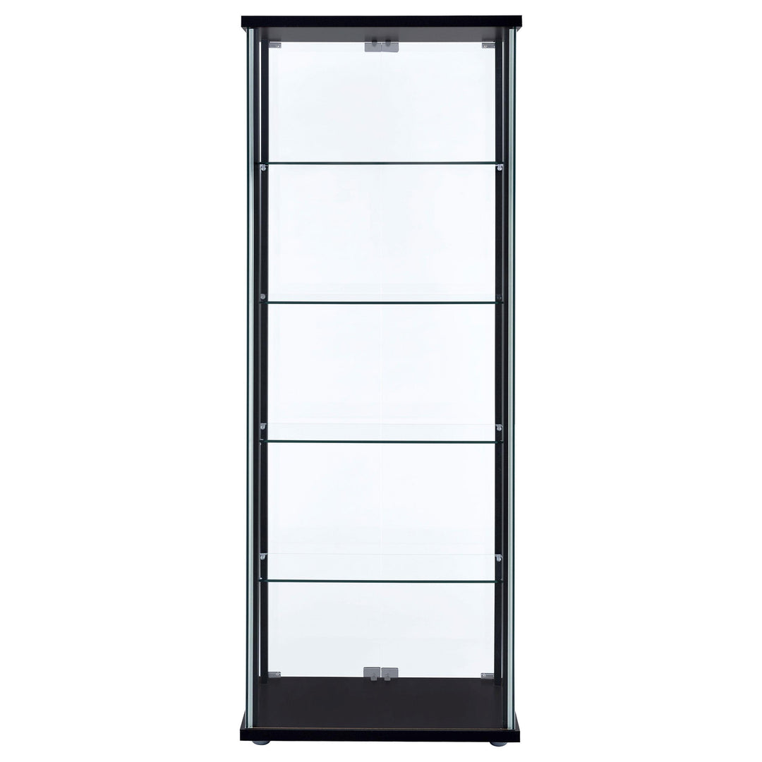 Coaster Furniture 950170 Delphinium 5-shelf Clear Glass Curio Display Cabinet Black