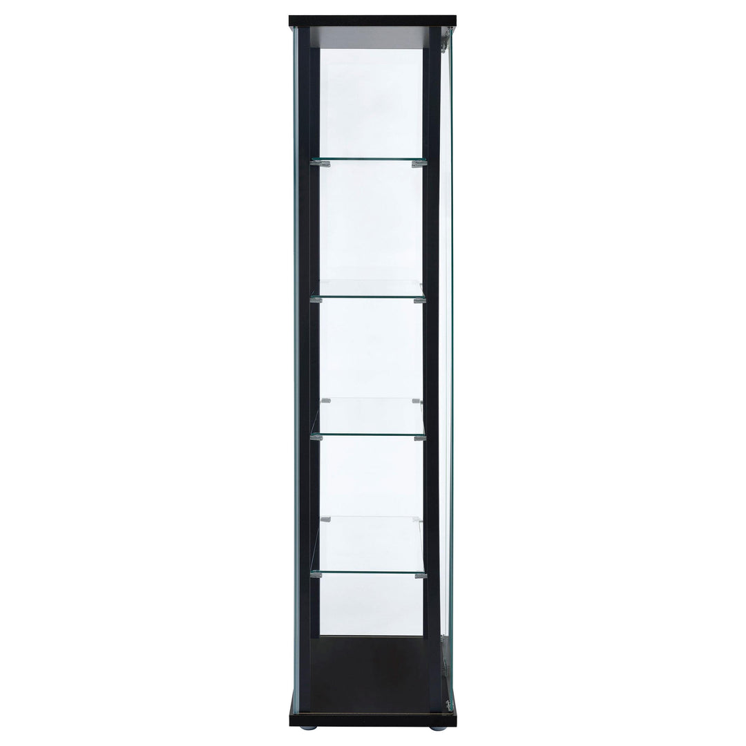 Coaster Furniture 950170 Delphinium 5-shelf Clear Glass Curio Display Cabinet Black