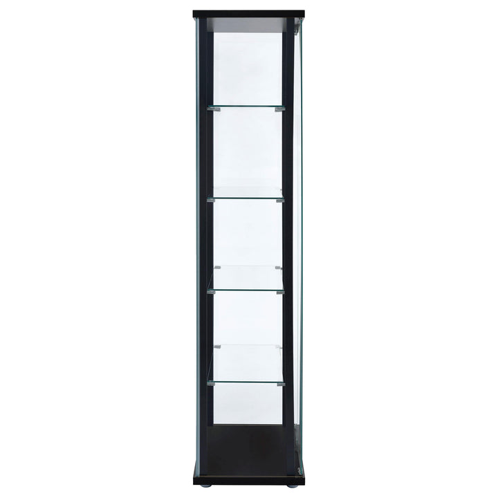 Coaster Furniture 950170 Delphinium 5-shelf Clear Glass Curio Display Cabinet Black