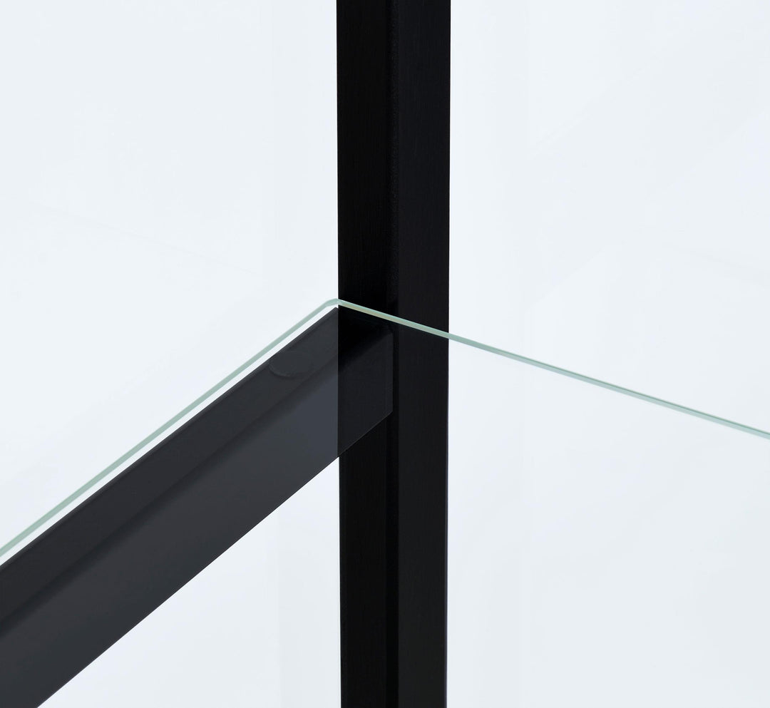 Coaster Furniture 950171 Cyclamen 4-shelf Clear Glass Curio Display Cabinet Black