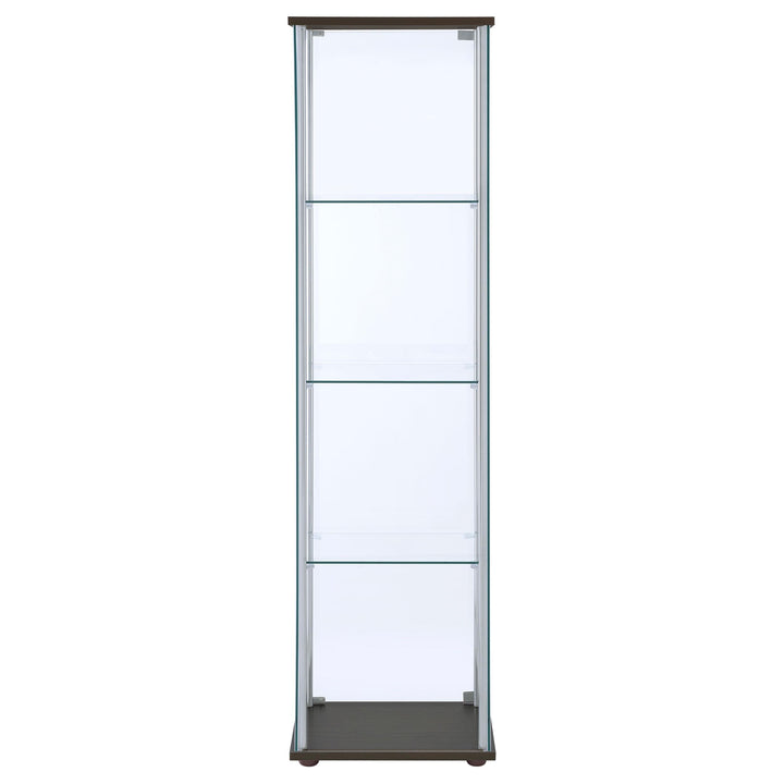 Coaster Furniture 950172 Bellatrix 4-shelf Clear Glass Curio Cabinet Cappuccino