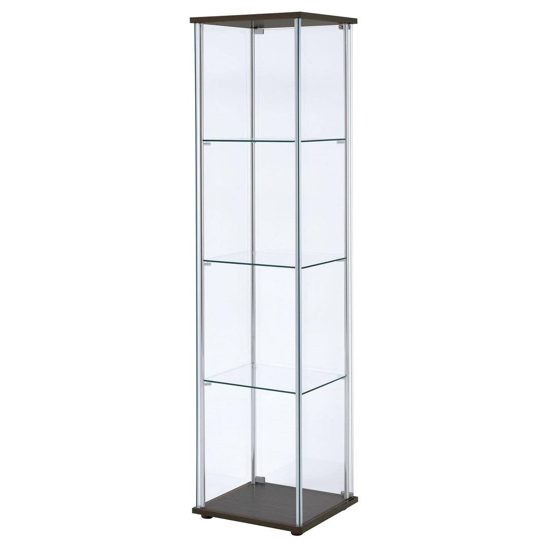 Coaster Furniture 950172 Bellatrix 4-shelf Clear Glass Curio Cabinet Cappuccino