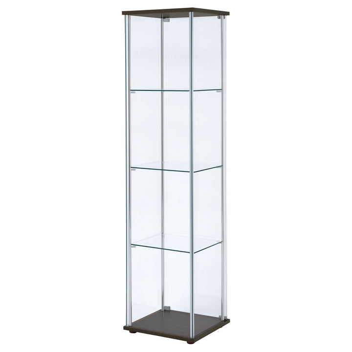 Coaster Furniture 950172 Bellatrix 4-shelf Clear Glass Curio Cabinet Cappuccino