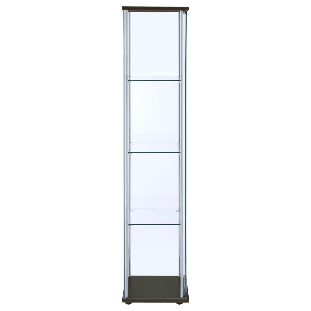 Coaster Furniture 950172 Bellatrix 4-shelf Clear Glass Curio Cabinet Cappuccino