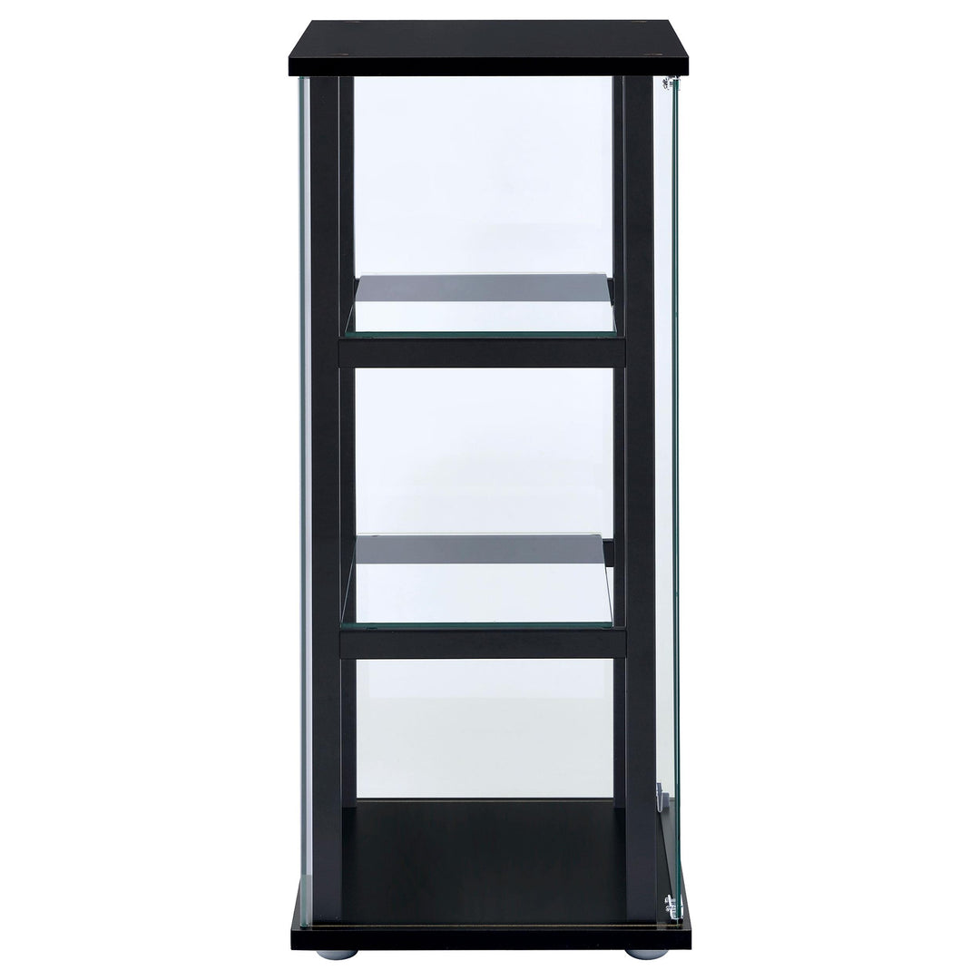 Coaster Furniture 950179 Cyclamen 3-shelf Clear Glass Curio Display Cabinet Black