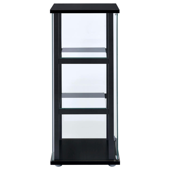 Coaster Furniture 950179 Cyclamen 3-shelf Clear Glass Curio Display Cabinet Black