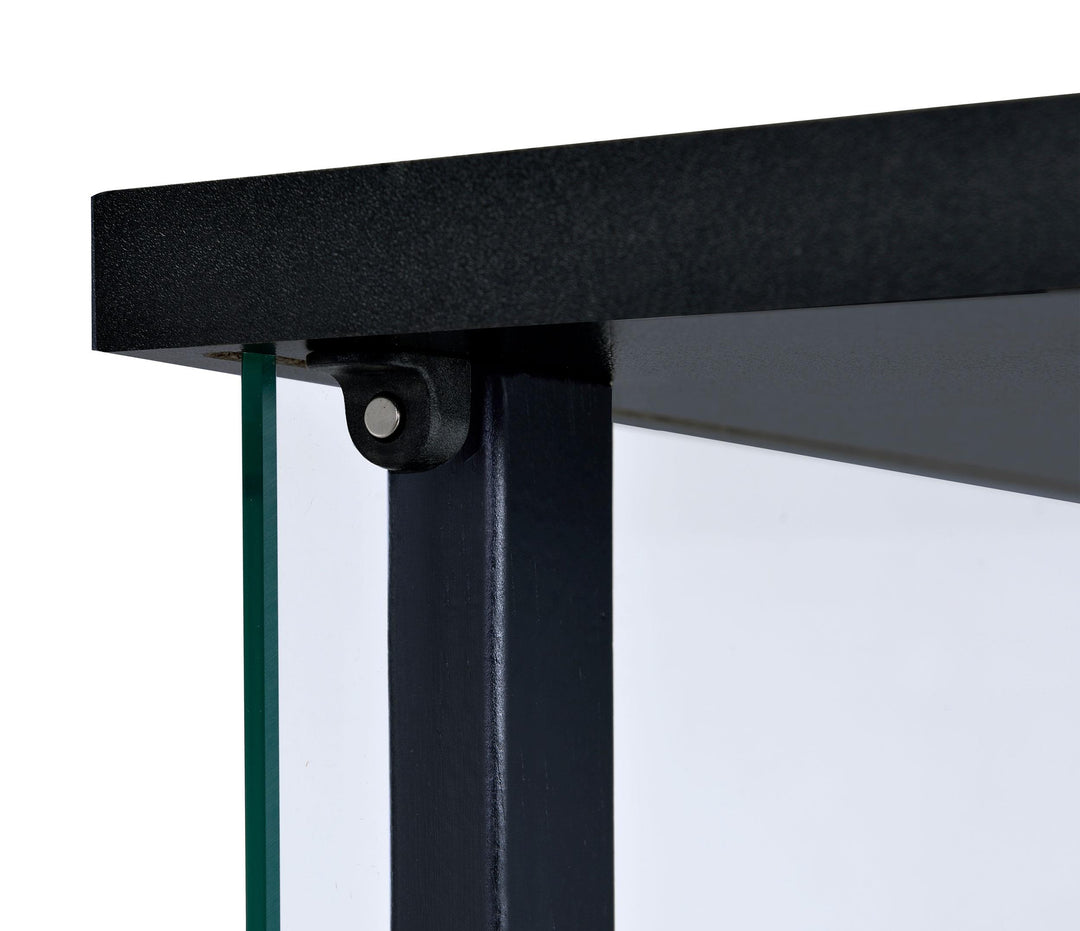 Coaster Furniture 950179 Cyclamen 3-shelf Clear Glass Curio Display Cabinet Black