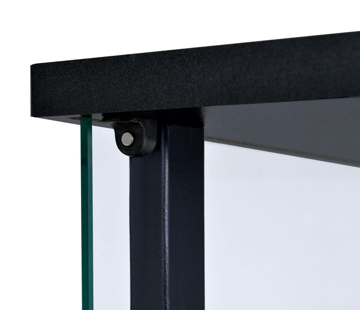 Coaster Furniture 950179 Cyclamen 3-shelf Clear Glass Curio Display Cabinet Black