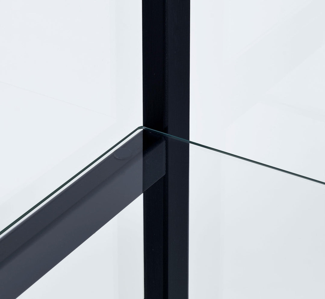 Coaster Furniture 950179 Cyclamen 3-shelf Clear Glass Curio Display Cabinet Black