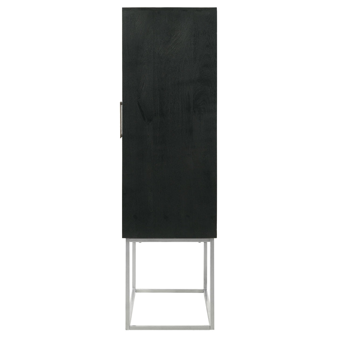 Coaster Furniture 950318 Borman 2-door Home Bar Cabinet Wine Storage Walnut and Black