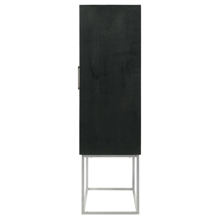 Coaster Furniture 950318 Borman 2-door Home Bar Cabinet Wine Storage Walnut and Black