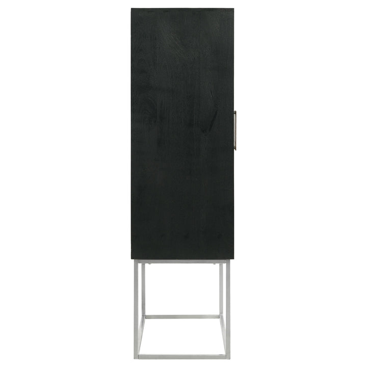 Coaster Furniture 950318 Borman 2-door Home Bar Cabinet Wine Storage Walnut and Black