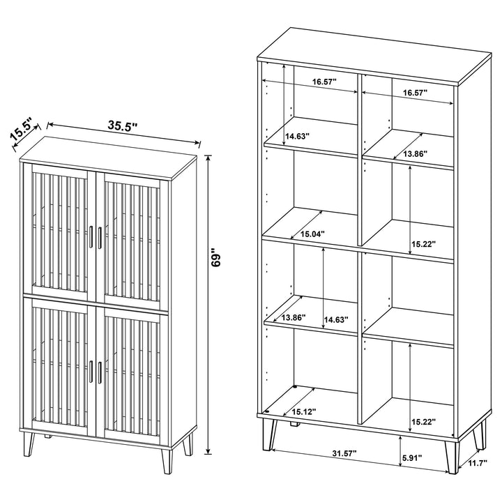Coaster Furniture 950335 Elouise 4-door Engineered Wood Tall Accent Cabinet Dark Pine