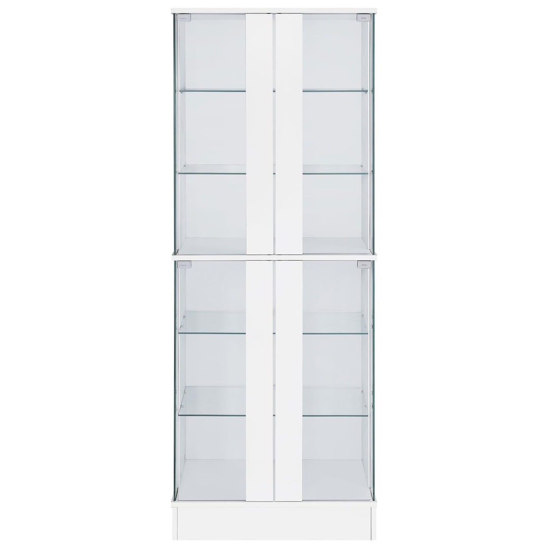 Coaster Furniture 950397 Cabra 4-door LED Curio Display Cabinet White High Gloss