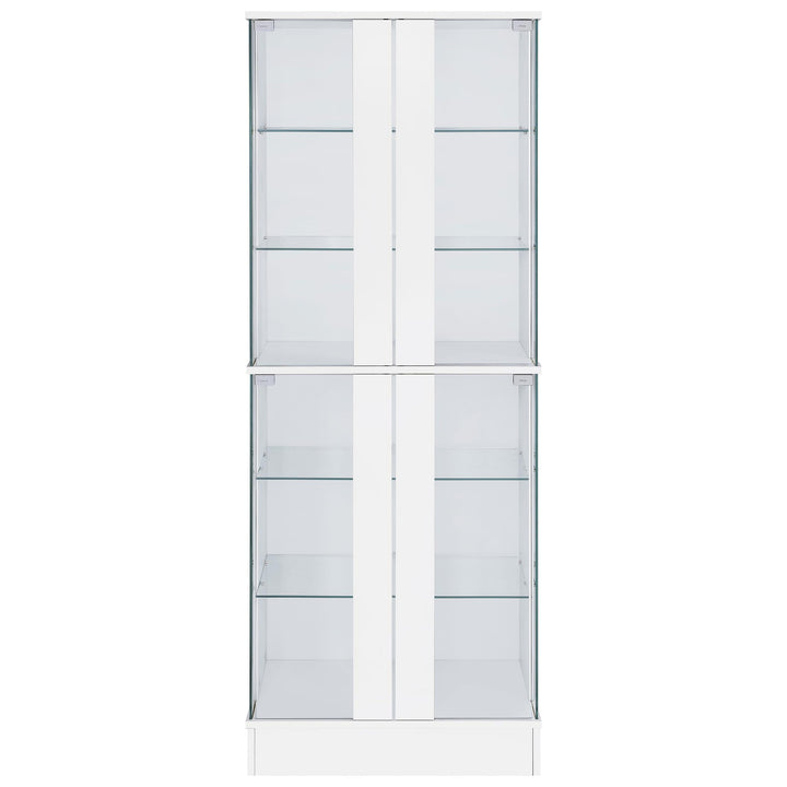 Coaster Furniture 950397 Cabra 4-door LED Curio Display Cabinet White High Gloss