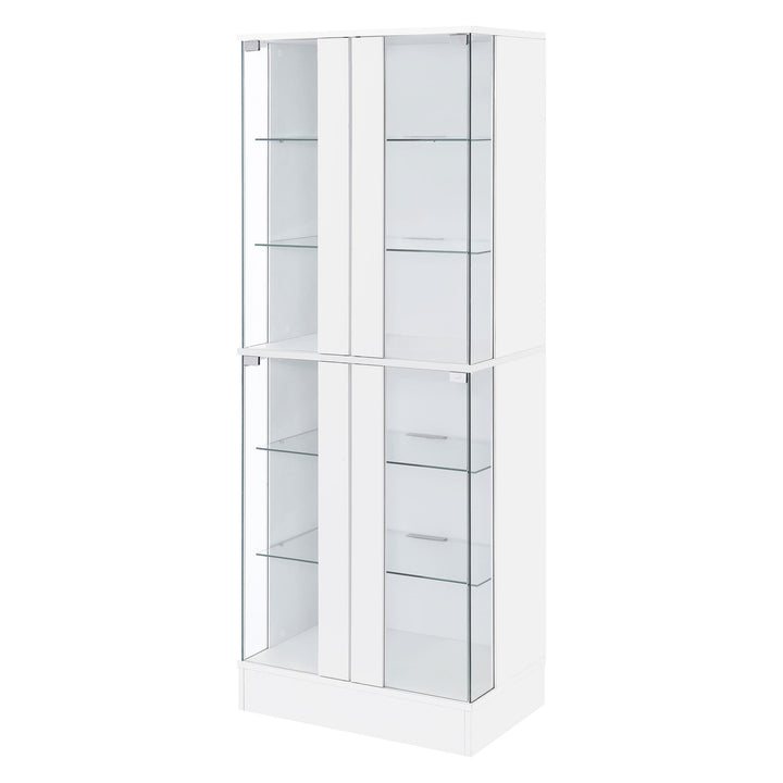 Coaster Furniture 950397 Cabra 4-door LED Curio Display Cabinet White High Gloss