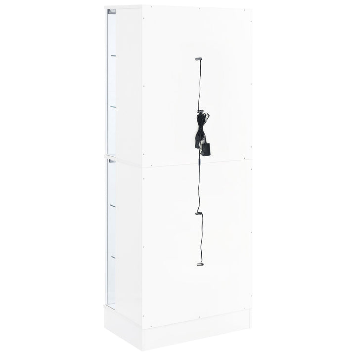 Coaster Furniture 950397 Cabra 4-door LED Curio Display Cabinet White High Gloss